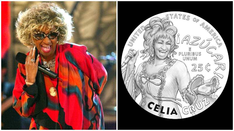 Celia Cruz en moneda de 25 centavos de dólar