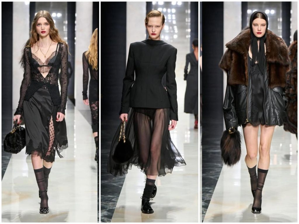 Dolce & Gabbana Otoño/Invierno 2026-2027 reafirma su identidad con negro absoluto, encaje y sensualidad poderosa en la pasarela de Milán.