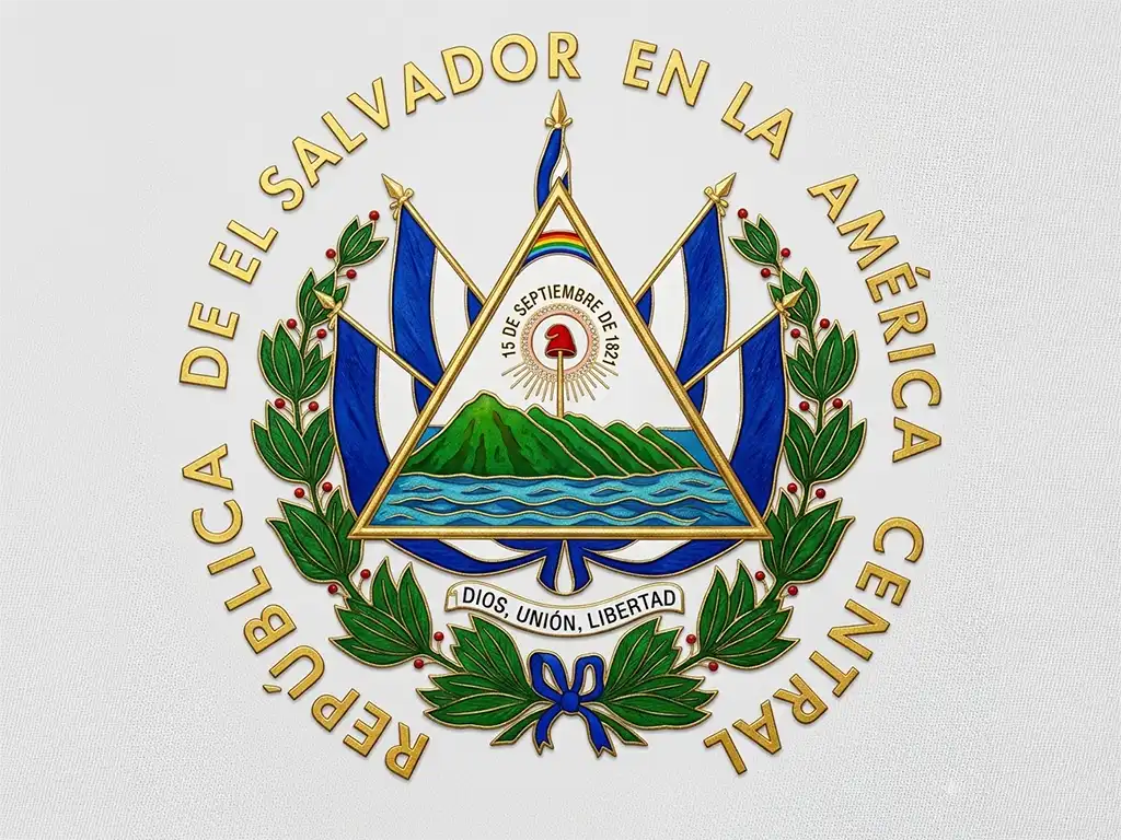 Detalle del Escudo Nacional de El Salvador